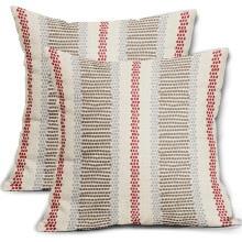 Bruin, rood, grijs boho kussenhoezen 18x18 inch, set van 2