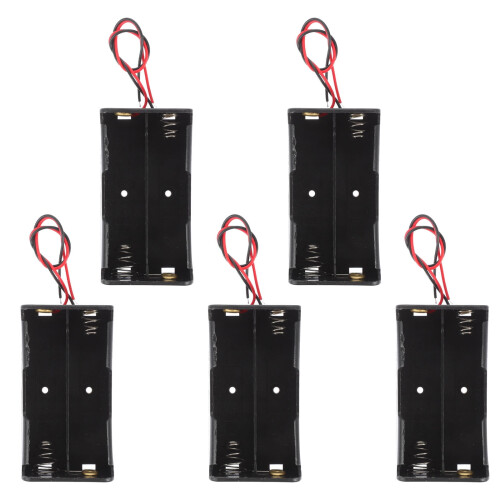 OUNONA5pcs2 * Κουτί θήκης μπαταριών 3.7V AA με καλώδια Θήκη μπαταρίας (μαύρη)