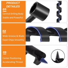 1 Inch Hand Auger Wrench 1 X 12inch Manual Hole Eye Wood Auger Drill Bit for Camping and Survival and Backpack Tool