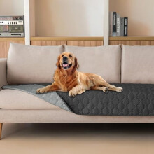 Double-Sided Waterproof Dog Blanket, Reversible Pet Bed Cover for Couch/Car, Compatible with Large Dogs & Cats, 30x90", Dark/Light Charcoal