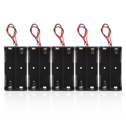 OUNONA5pcs2 * Κουτί θήκης μπαταριών 3.7V AA με καλώδια Θήκη μπαταρίας (μαύρη) 2