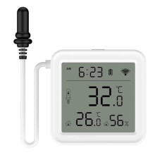 Tuya WiFi Temperature Humidity Sensor 1M External Sensor Cable Probe App Remote Monitor Work for Alexa Home