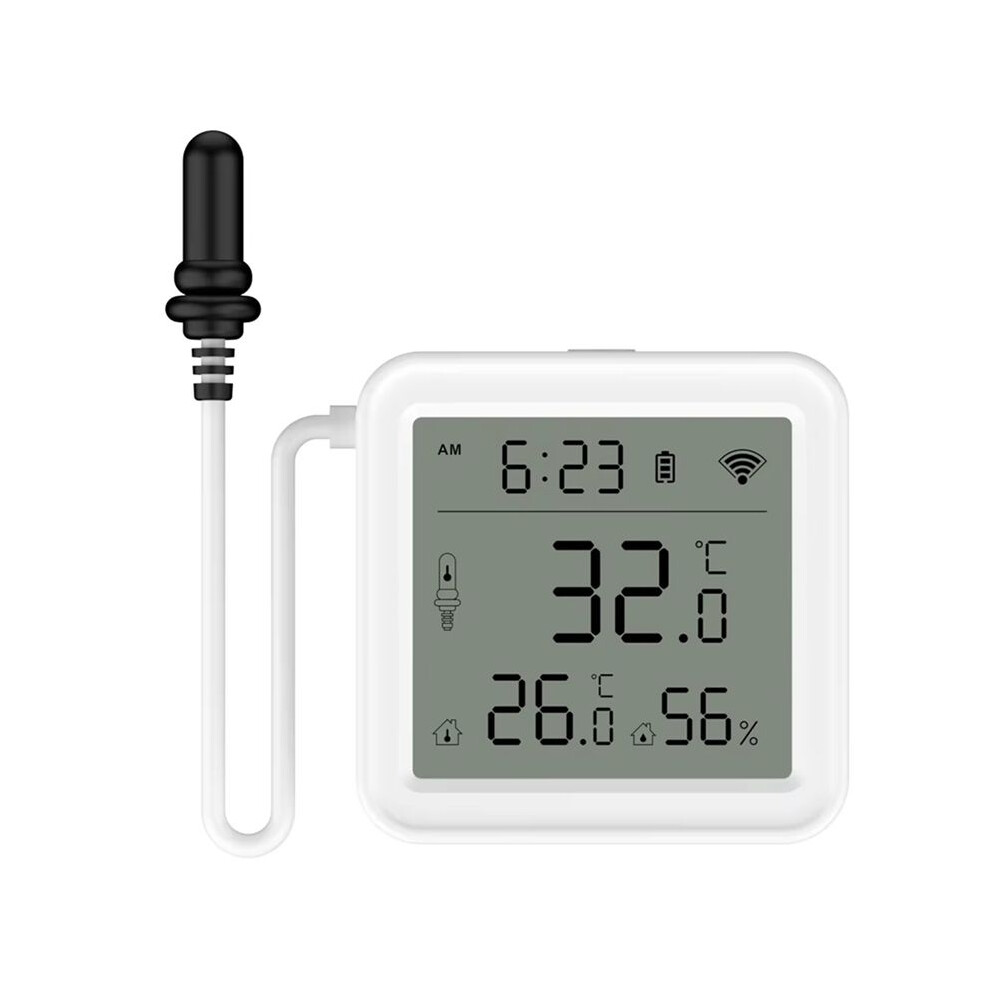 Tuya WiFi  Temperature Humidity Sensor 1M External Sensor Cable Probe App Remote Monitor Work for Alexa  Home