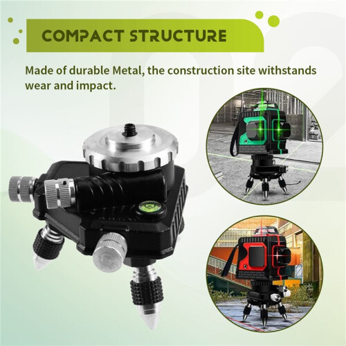 Adjustable Rotation Laser Level Metal Tripod Bracket 360 Rotation Base for 1/4inch Interface 2