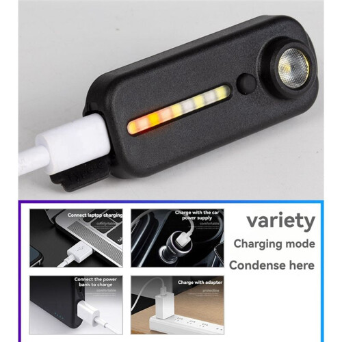 Outdoor Flashlight Pen Clip Safety Warning Light Rechargeable Flashlight Outdoor Multi-Function Shoulder Strap Light B 2