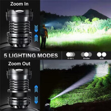 Oplaadbare LED-Hoofdlamp, USB-Snelladen en 5 Modi Zoombare Waterdichte Hoofdlamp voor Kamperen, Verkennen, Vissen
