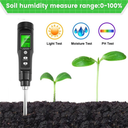 LCD Digital Soil Tester 0.00-10.00mS/cm Soil EC Meter Handheld EC/TEMP 2-in-1 Soil Detector ATC Temp Detection 2