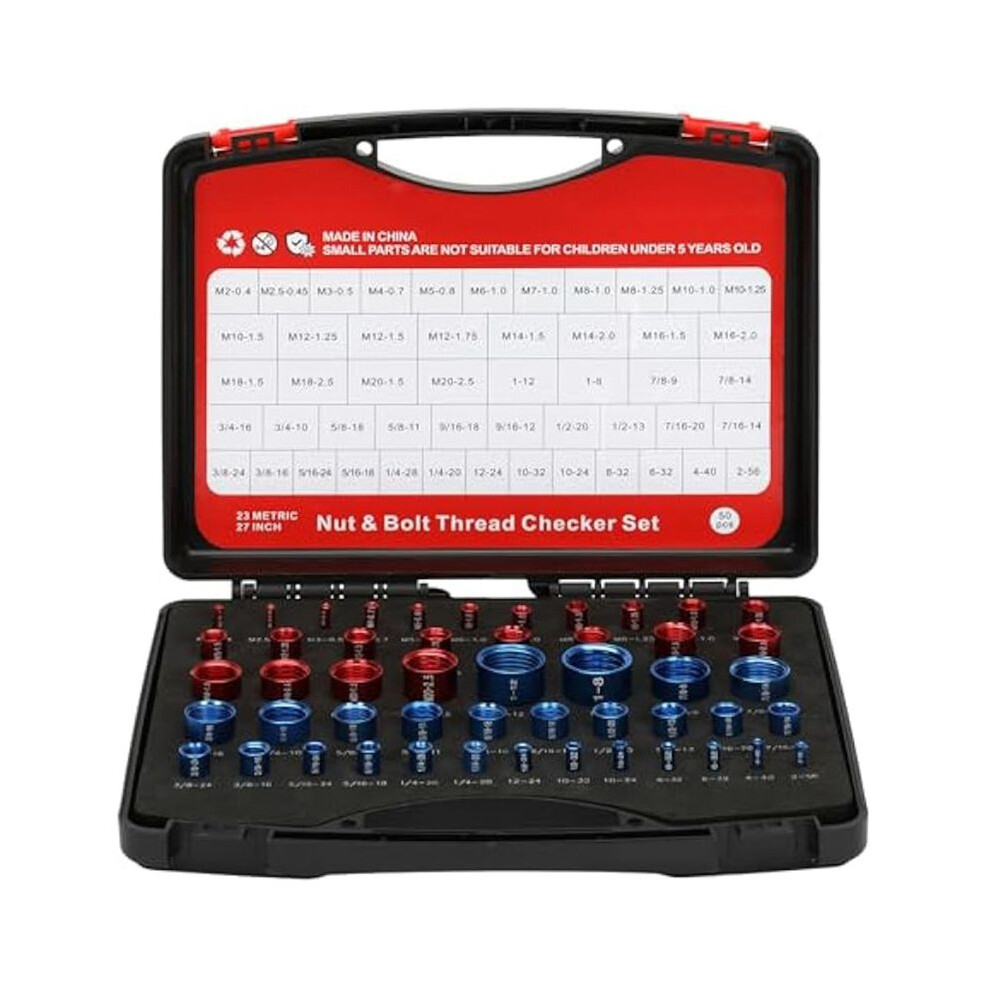 50Pcs Thread Checkers,Nut And Bolt Thread Checkers,For Nut Bolt Size Finder And Identifier In Narrow And Tricky Area 6031068204677