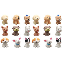 Figurines de chiens en résine, décoration animale, 18 pièces