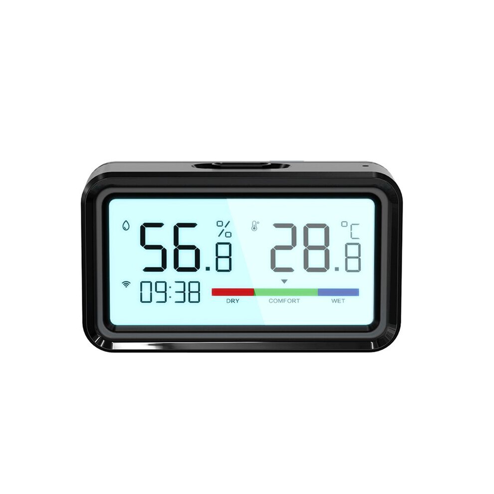 Zigbee Weather Station Digital Thermometer Tuya Hygrometer Electronic Table Clock Temperature And Humidity Sensor Black 4711391888448