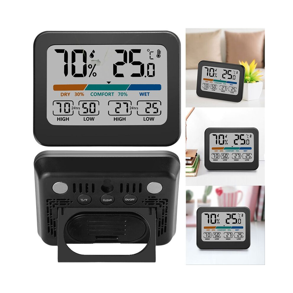Digital Temperature Humidity Meter Color Large Screen Room Thermometer Comfort Indicator Max Min Records for Home Office