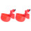2Pcs Poultry Drinking Bowl Ducks Drinker Water Dispenser for Chicken (Red) 1