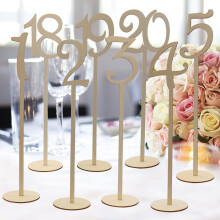 Numéros de table de mariage TOYMYTOY en bois naturel (20 pièces) pour les hôtes