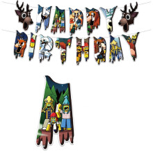 Conjunto de decoração para festa de aniversário na floresta 99 Noites 2026