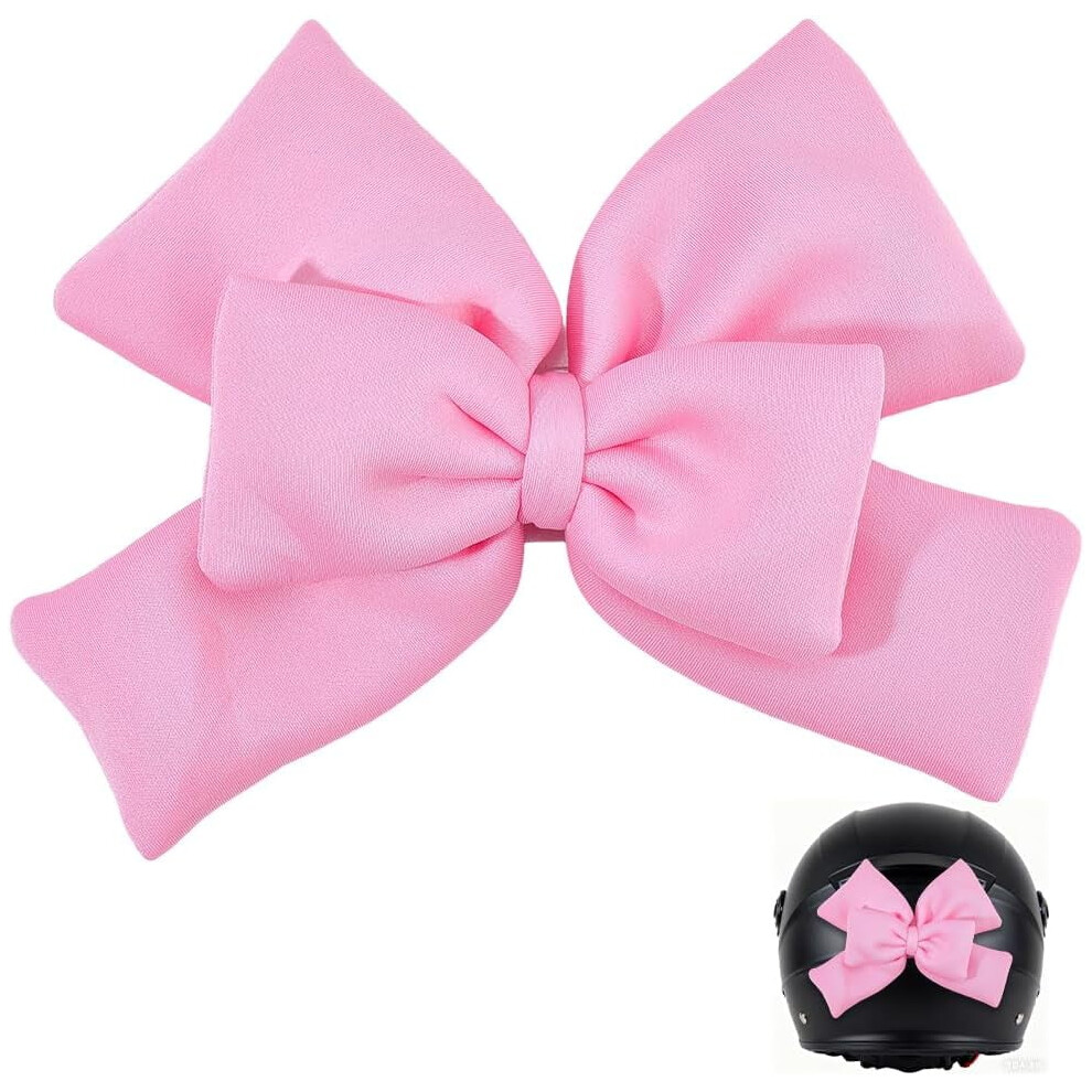 Motorcycle Helmet Large Bowknot Soft Cloth Coquette Aesthetic Motorbike Decorative Removable Patches Ornaments For Motorcycle Pink 9329345935961