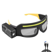 XTE Multifunction Glasses Lamp Ultra Light Wave Sensor Control Rechargeable Headlamp for Cycling Fishing Repair Yellow