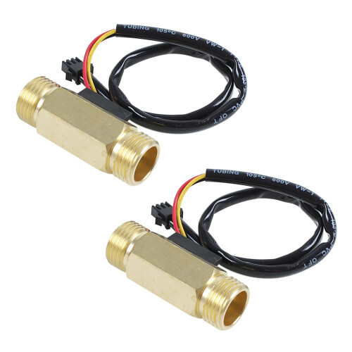 2X 1/2PT Water Flow Sensor  Control Meter Flowmeter 1.5-30L/Min