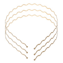 OUNONA Set de 3 aros de metal dorado ondulados para mujer, ideales para yoga y entrenamiento con diseño de resorte.