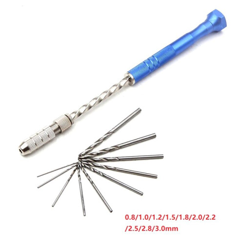 Extended Semi-Automatic 0.5-3mm Hand Twist Drill Amber Plastic Circuit Board Drilling Tool Twist Drill Set 1