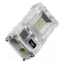 LED-Ficklampa Uppladdningsbar, 800 Lumen -Arbetslampa, Liten EDC-Ficklampa med Klämma Baktill, Transparent