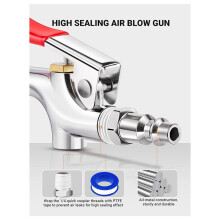 Air Blow Gun Set, Two-Way Air Nozzle Blow Gun, 1/4-Inch for Dust Removal and Air Inflating