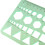 2X Green Plastic Circles Squares HeXagons Geometric Template Ruler 0-20cm 8
