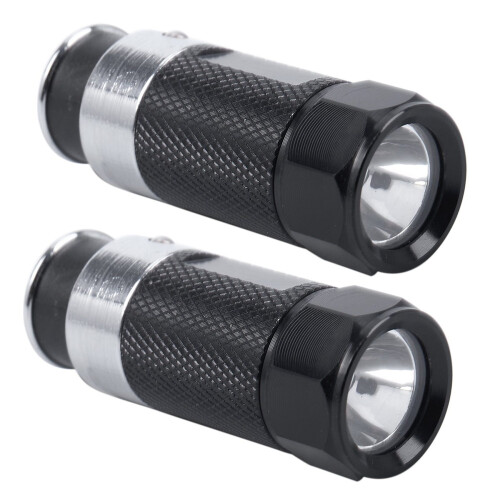 2Pcs  LED Flashlights Car Cigarette Lighter LED Rechargeable Flashlight