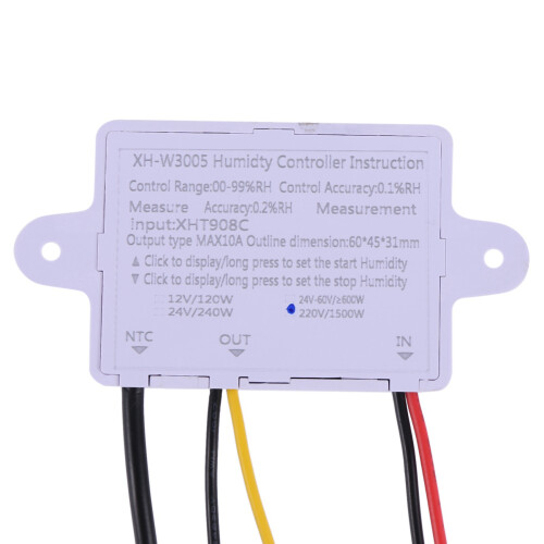 2X Digital Humidity Controller Hygrometer Humidity Control  0-99%Rh Hygrostat with Humidity Sensor AC220V 2