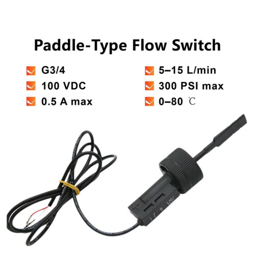 Rotary Paddle Flow  Inline Water Flow Sensor 3‑30 L/Min Threaded Flow  for Hot Water Heater Pump Flow A 2