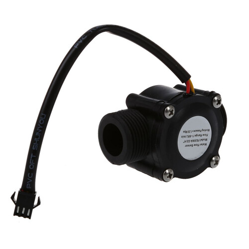 2X 1-60L/Min  5-24V Hall Effect Water Flow Sensor Counter Meter FS300A 1