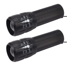 2X LED-Taschenlampe 18650/AAA-Batterie LED-Taschenlampe Hochleistungs-Wiederaufladbare Zoombare Laterne Wasserdicht für Die Fahrradjagd Im Freien