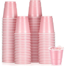 Paquete de 100 mini copas de vino navideñas de 2 oz, vasos desechables para fiestas, bodas, días festivos, cerveza y aperitivos – Compatibles con