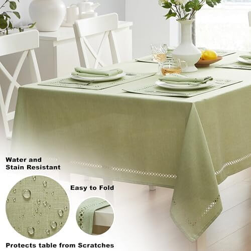 Wedgewood blå polyester rektangulär bordsduk 152 x 283 cm 2