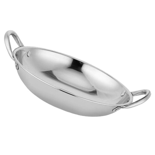 Stainless Steel Wok Pan with Double Handles 7.5 in 2