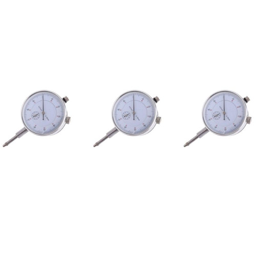 3X Dial Indicator Gauge 0-10mm Meter Precise 0.01 Resolution Concentricity Test