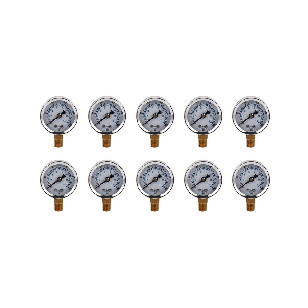 10X Ts-40-14 Bar 0-200 Psi 0-14 Bar Pressure Gauge 1/8 Male Npt Pressure Gauge Air Compressor Hydraulic Vacuum Gauge 6031356942984