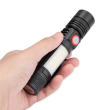 5X LED Flashlight Waterproof Flashlight Magnetic Torch Zoom T6+COB Flashlight with A Clip Hand Light 18650 Battery