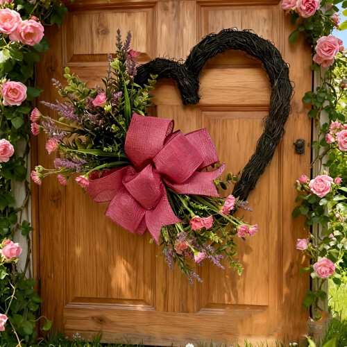 Heart-Shaped Lavender Wreath 18 inch 1