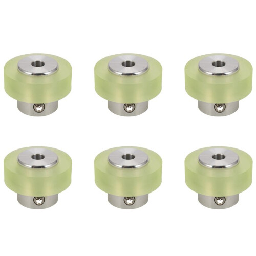 6X 100mm Aluminum Polyurethane Industrial Encoder Wheel Measuring Wheel for Measuring Rotary Encoder