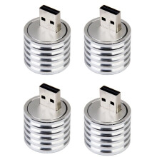 4X Aluminum 3W USB LED Lamp Socket Spotlight Flashlight White Light
