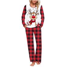 Women's Christmas pajama set long sleeve top and pocket