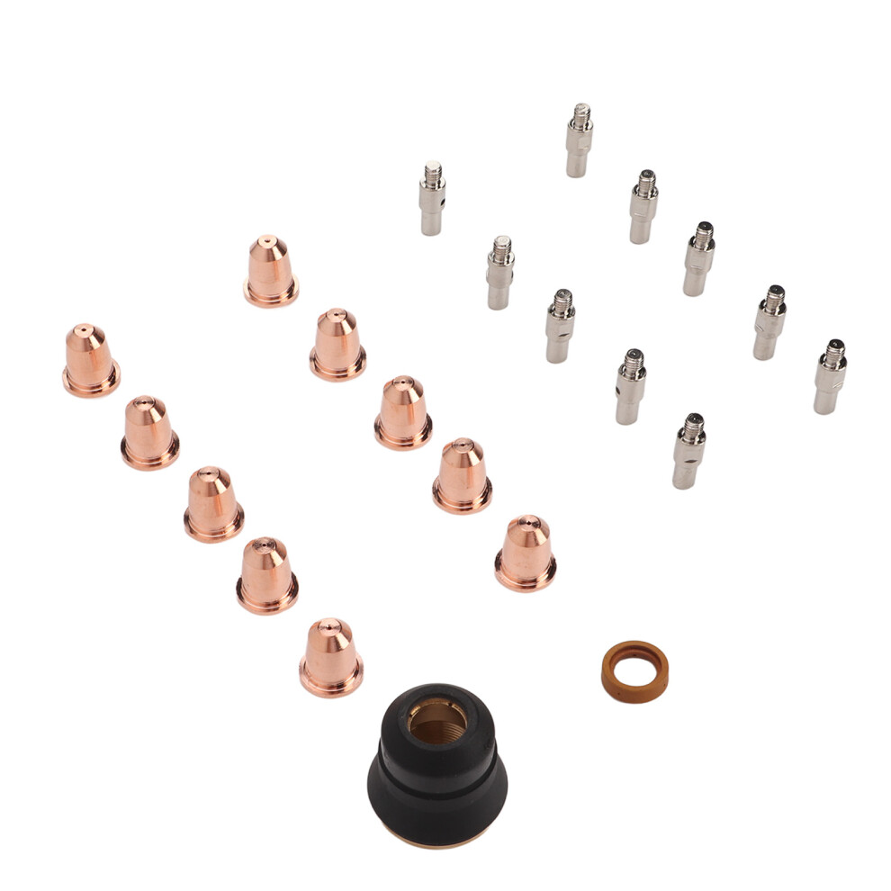 22Pcs Plasma Cutter Replacement Accessories Electrode Torch Nozzle Shield 9451384123310