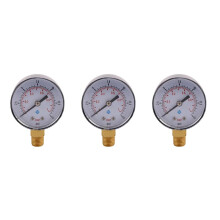 3X 0-1Bar 50mm Water Pressure Gauge Meter 1/4 Inch NPT Thread Manometer TS-50-15Psi