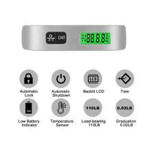 2X LCD Digital Hanging Scale Luggage Suitcase Baggage Weight Scales with Belt for Electronic Weight Tool 50Kg/110Lb