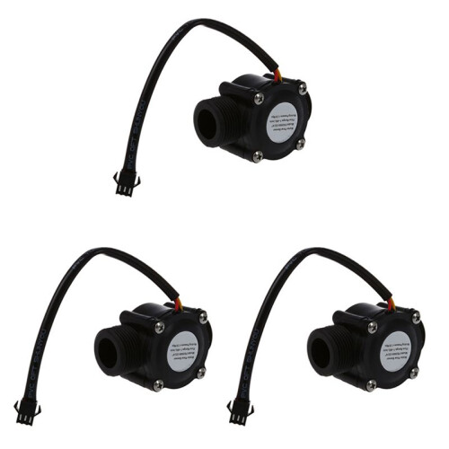 3X 1-60L/Min  5-24V Hall Effect Water Flow Sensor Counter Meter FS300A