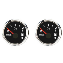 2Conjunto Medidor de Nivel de Combustible de 52 mm 0-190Ohm Conmutable 240-33Ohm Medidor de Nivel de Aceite Combustible Medidores de Coche de