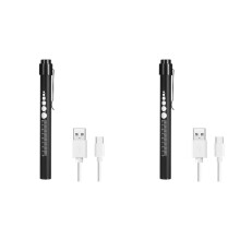2X Rechargeable Pen Light with Pupil Gauge LED Penlights,USB Rechargeable Penlight Gifts for Nurses Nursing Student