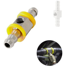 2X Universal Bränsletrycksmätare 1/8 NPT(140 Psi) med 3/8 Tums Bränsleledning Bränsletrycksmätare T-Passad Adapter