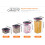 Airtight Square Clear Canister with Lid, 8-Piece Stackable 2