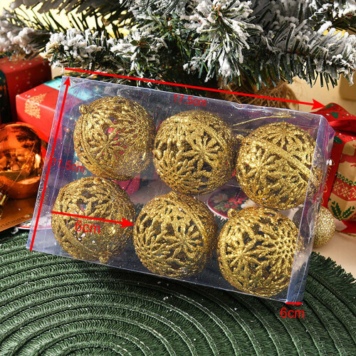 6-Piece Christmas Ball Ornaments Set – Red 1